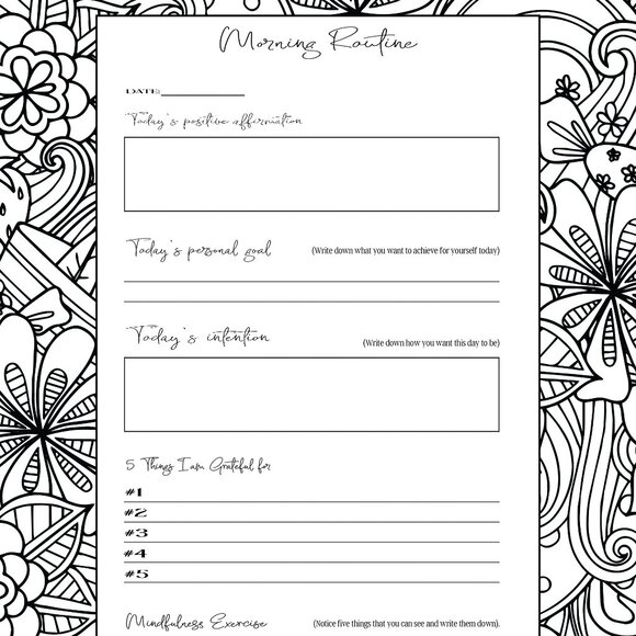 Gratitude Journal Coloring Book with Doodle Pages by Barbara Shirk - Picture 7 of 10